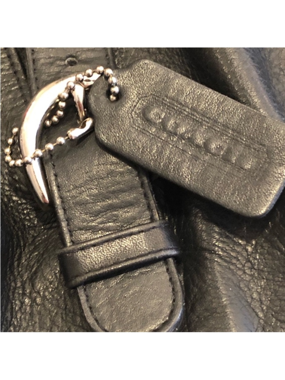 Classic Black Leather Shoulder Bag - coach - Picture 4 of 7